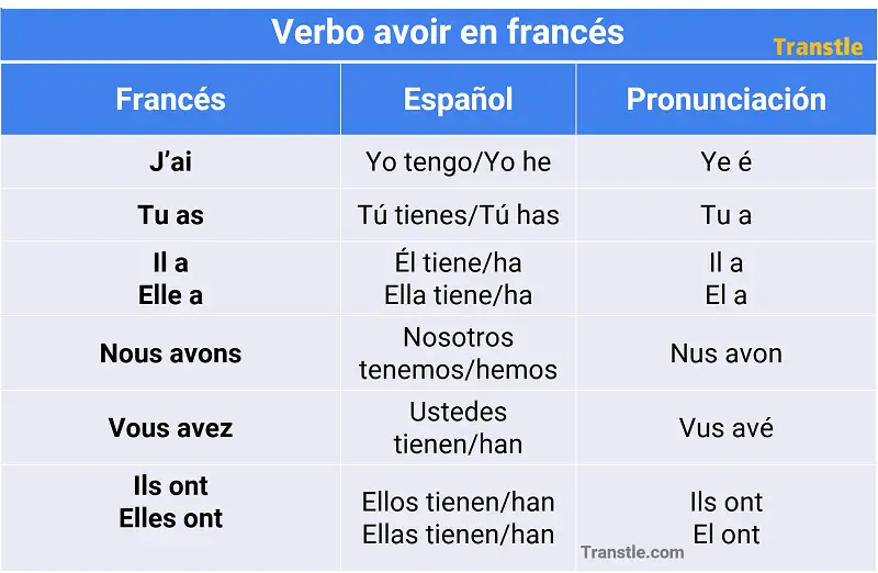 El Verbo Avoir (Haber O Tener): Conjugación, Usos, Ejemplos - Transtle