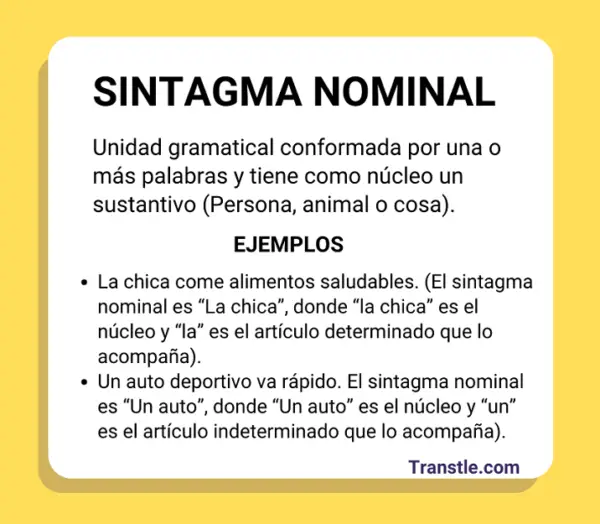 Sintagma Nominal Qué Es Estructura Y Ejemplos 9641