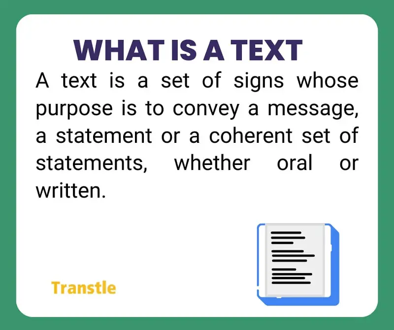 What is a text, definition of text